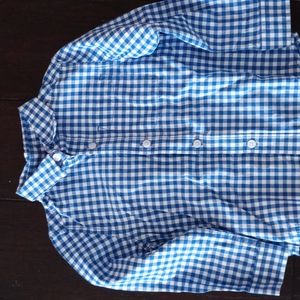 Little boys french blue & white gingham shirt 3T